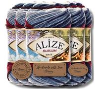 Alize 5x 100g Burcum Batik Türkische Premium Wolle 100% Acryl Handstrickgarne | Strickgarn | Yarn | Garn Babywolle mit Farbverlauf Baby zum Häkeln Stricken Kleidung (2978)