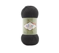Alize Alpaka Royal Alpaca Wollmischung (30% Alpaka, 15% Wolle) Weiches, warmes, leichtes Garn zum Stricken, Häkeln von Pullovern, Schals & Strickjacken - 5 Knäuel - (60-Schwarz)