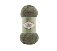 Alize Alpaka Royal Alpaca Wollmischung (30% Alpaka, 15% Wolle) weiches, warmes, leichtes Garn zum Stricken, Häkeln von Pullovern, Schals & Strickjacken - 5 Knäuel - (577-Khaki)