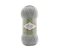 Alize Alpaka Royal Alpaca Wollmischung (30% Alpaka, 15% Wolle) Weiches, warmes, leichtes Garn zum Stricken, Häkeln von Pullovern, Schals & Strickjacken - 5 Knäuel - (21-Grau)