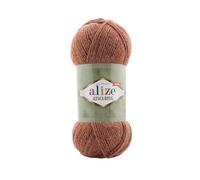 Alize Alpaka Royal Alpaca Wollmischung (30% Alpaka, 15% Wolle) weiches, warmes, leichtes Garn zum Stricken, Häkeln von Pullovern, Schals & Strickjacken - 1 Knäuel - (597-braun)