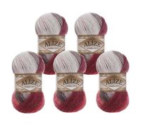 Alize Angora Gold Batik 5 x 100g Farbverlaufsgarn 20% Wolle Winterwolle Häkelgarn mehrfarbig Farbwahl, Farbe:1984 Eleganz