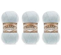 Alize Angora Gold Garn 20% Wolle 80% Acryl Lot of 3skn 300gr 1805yds Thread Crochet Lace Hand Knitting Turkish Yarn (514-Winter Sky)
