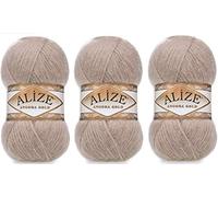 Alize Angora Gold Garn 20% Wolle 80% Acryl Lot of 3skn 300gr 1805yds Thread Crochet Lace Hand Knitting türkisches Garn (541)