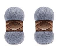 Alize Angora Gold Simli 5% Metallic, 20% Wolle, 75% Acryl, 2 Knäuel, 200 g, 100 Yds, Garn, Häkelspitze, Handstricken, türkisches Garn (221 Denim Melange)