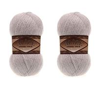 Alize Angora Gold Simli 5 % Metallic, 20 % Wolle, 75 % Acryl, 2 Stück, 200 g, 1100 Yds Garn, Häkelspitze, Handstricken, türkisches Garn (168 Winterweiß)