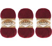 Alize Angora Goldgarn, 20 % Wolle, 80 % Acryl, 3 Skn, 300 g, 1805 Yds Faden, Häkeln, Handstricken, türkisches Garn (57)