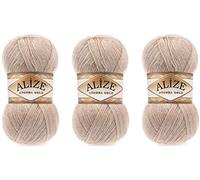 Alize Angora Goldgarn, 20 % Wolle, 80 % Acryl, 3 Skn, 300 g, 1805 Yds Faden, Häkelspitze, Handstricken, türkisches Garn (543-Fog)