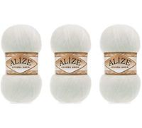 Alize Angora Goldgarn, 20 % Wolle, 80 % Acryl, 3 Skn, 300 g, 1805 Yds Faden, Häkelspitze, Handstricken, türkisches Garn (62-Hellcreme)