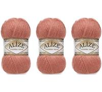 Alize Angora Goldgarn, 20 % Wolle, 80 % Acryl, 3 Skn, 300 g, 1805 Yds Faden, Häkelspitze, Handstricken, türkisches Garn (102 Zwiebelhaut)