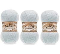 Alize Angora Goldgarn, 20 % Wolle, 80 % Acryl, 3 Stück, 300 g, 1805 Yds Faden, Häkeln, Handstricken, türkisches Garn (514)