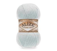 Alize Angora-Goldgarn, 20 % Wolle, 80 % Acryl, weiches Garn, Häkelgarn, 2 Knäuel, 200 g, 1204 m, Spitze, Handstricken, türkisches Garn (514 Winter Sky)