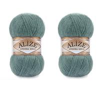Alize Angora Goldgarn, 20 % Wolle, 80 % Acryl, weiches Garn, Häkeln, 200 g, 1204 m, Spitze, Handstricken, türkisches Garn (164 Azurblau)