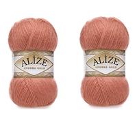 Alize Angora Goldgarn, 20 % Wolle, 80 % Acryl, weiches Garn, Häkeln, 200 g, 1204 m, Spitze, Handstricken, türkisches Garn (102 Zwiebelhaut)