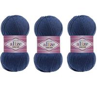 Alize Goldgarn aus 55 % Baumwolle und 45 % Acryl, 3 Knäuel, 300 g, 1082 yds Strickgarn (279)