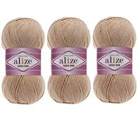Alize Goldgarn aus 55 % Baumwolle und 45 % Acryl, 3 Knäuel, 300 g, 1082 yds Strickgarn aus Acryl (262)
