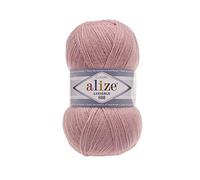 Alize LanaGold 800 Strickgarn für Häkeln, Stricken und Basteln, sehr feines Gewicht, weich, 4 Knäuel, 400 g, 3500 yds Farbe 161 Pulver