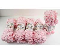 Alize Puffy 5 x 100 Gramm Strickwolle, 500 Gramm Fingerstrick - Wolle super Bulky, Schlaufenwolle, Stricken ohne Nadel (340)