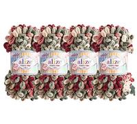 Alize Puffy Feine Farbe Baby Decke Kleine Schleife 100% Micropolyester Weiches Garn Lot von 4skn 400gr 60yds (6039)