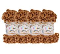 Alize Puffy Baby Big Loop Decke Garn, 100 % Micropolyester, weiches Garn, 400 g, 179 kamelfarben