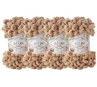 Alize Puffy Baby Big Loop Decke Garn, 100 % Micropolyester, weiches Garn, 400 g, 262-Beige, 4 Stück