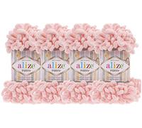 Alize Puffy Baby Big Loop Decke Garn, 100% Micropolyester, weiches Garn, 400 g, 340, Puderrosa