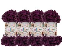 Alize Puffy Baby Big Loop Deckengarn, 100% Micropolyester, weiches Garn, 400 g, 111 Pflaume