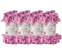 Alize Puffy Baby Big Loop Deckengarn, 100% Micropolyester, weiches Garn, 400 g, 400 g (98 - Rose)