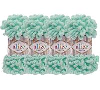 Alize Puffy Baby Big Loop Deckengarn, 100 % Micropolyester, weiches Garn, 400 g, 400 g, Helltürkis