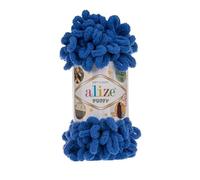 Alize Puffy Baby Big Loop Deckengarn, 100 % Mikropolyester, weiche Wolle, je Knäuel 100 g, 9 m - 141 Königsblau