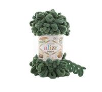 Alize Puffy Baby Big Loop Deckengarn, 100 % Mikropolyester, weiche Wolle, je Knäuel 100 g, 9 m, 532 Kieferngrün