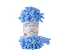Alize Puffy Baby Deckengarn, 5 Knäuel, 500 g, 45,7 m, 100 % Micropolyester, weiches Garn, Babydecke, Handstrickgarn, super grob, sperrig, gewebtes Garn (289)