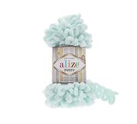 Alize Puffy Baby Deckengarn, 5 Knäuel, 500 g, 45 m, 100 % Micropolyester, weiches Garn, Babydecke, Garn, Handstrickgarn, Super Chunky Bulky Woven Worested Yarn (15)