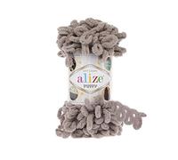 Alize Puffy Baby-Deckengarn, 5 Knäuel, 500 g, 45 m, 100 % Mikropolyester, weiches Garn, Babydeckengarn, Handstrickgarn, super grob, sperrig, gewebtes Kammgarn (268)