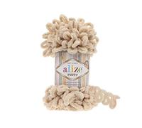 Alize Puffy Baby-Deckengarn, 5 Knäuel, 500 g, 45 m, 100 % Mikropolyester, weiches Garn, Babydeckengarn, Handstrickgarn, super grob, sperrig, gewebtes Kammgarn (310)