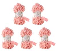 Alize Puffy Babydecke, 5 supergrobe, sperrige Kammgarnknäuel, 500 g, 45,7 m, 100 % Mikropolyester, weiches Garn zum Handstricken, 5 Stück