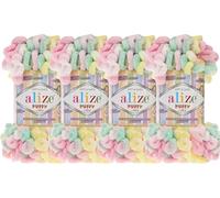 Alize Puffy Color Babydeckengarn, 400 g, 100 % Mikropolyester, weiches Garn, Handstrickgarn (5862)