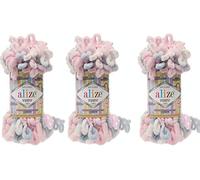 Alize Puffy Color Baby Deckengarn, 300 g, 100 % Micropolyester, weiches Garn, Handstrickgarn, sehr grob, sperrig, gewebtes Wollgarn (5864)
