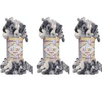 Alize Puffy Color Baby Deckengarn, 300 g, 100 % Micropolyester, weiches Garn, Handstrickgarn, sehr grob, sperrig, gewebtes Wollgarn (5925)