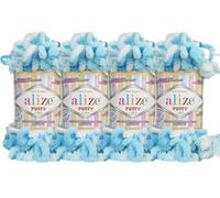 Alize Puffy Color Baby Deckengarn, 400 g, 100 % Micropolyester, weiches Strickgarn, Handstrickgarn (5924)
