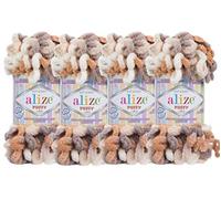Alize Puffy Color Babydeckengarn, 400 g, 100 % Mikropolyester, weiches Garn, Handstrickgarn (5926)