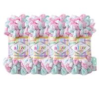 Alize Puffy Color Babydeckengarn, 400 g, 100% Mikropolyester, weiches Garn, Handstrickgarn (6052)