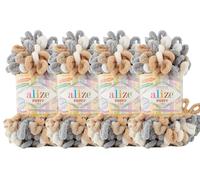Alize Puffy Color Babydeckengarn, 400 g, 100 % Mikropolyester, weiches Garn, Handstrickgarn (6395)