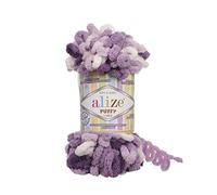 Alize Puffy Color Garn für Babydecke, 5 Knäuel, 500 g, 50 m, 100 % Micropolyester, weiches Garn, Babydecke, Garn, Handstrickgarn, Super Chunky Bulky Woven Worested Garn (5923)