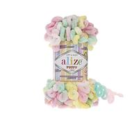 Alize Puffy Color Garn für Babydecke, 5 Knäuel, 500 g, 50 m, 100 % Micropolyester, weiches Garn, Babydecke, Garn, Handstrickgarn, Super Chunky Bulky Woven Worested Garn (5862)