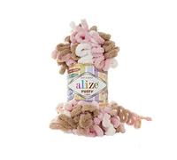 Alize Puffy Farbgarn für Babydecke, 5 Knäuel, 500 g, 50 m, 100 % Micropolyester, weiches Garn, Babydecke, Handstrickgarn, Super Chunky Bulky Woven Worested Garn (6046)