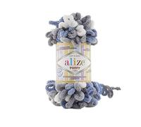 Alize Puffy Farbgarn für Babydecke, 5 Knäuel, 500 g, 50 m, 100 % Micropolyester, weiches Garn, Babydecke, Handstrickgarn, Super Chunky Bulky Woven Worested Garn (6075)