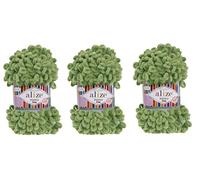 Alize Puffy Feines Garn für Babydecke, 3 Knäuel, 300 g, 100 % Micropolyester, weiches Garn, Handstrickgarn, sehr grob, sperrig, gewebt, gewobenes Garn (485)