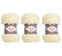 Alize Puffy Feines Garn für Babydecke, 3 Knäuel, 300 g, 100 % Micropolyester, weiches Garn, Handstrickgarn, sehr grob, sperrig, gewebt, gewobenes Garn (62)