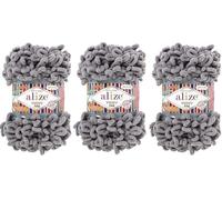 Alize Puffy Feines Garn für Babydecke, 3 Knäuel, 300 g, 100 % Micropolyester, weiches Garn, Handstrickgarn, sehr grob, sperrig, gewebtes Wollgarn (343)